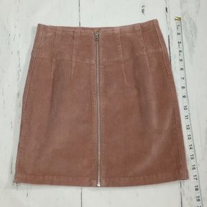 WILD FABLE Pink Full Zip Corduroy Skirt -0